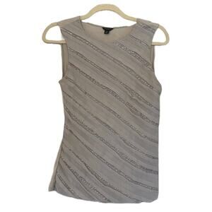 Ann Taylor Silver/Gray Sleeveless Blouse/Top/Tank, Sequins, XS